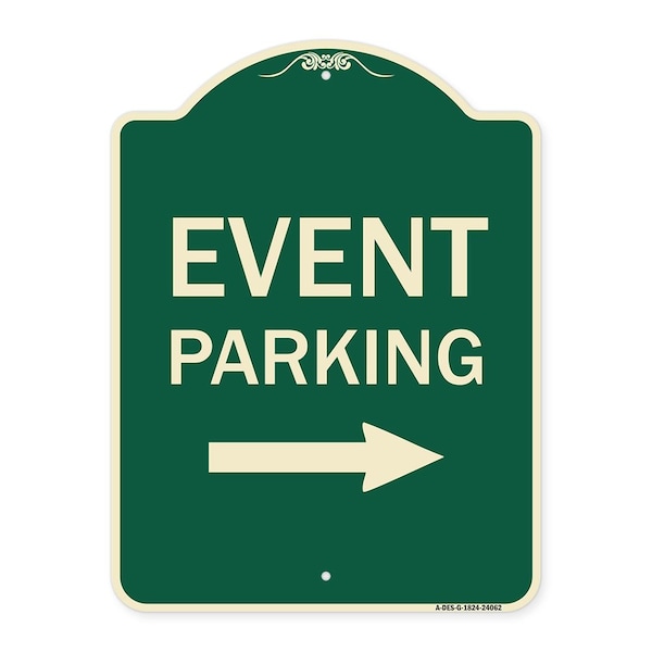 Event Parking with Left Right Arrow Heavy-Gauge Aluminum Architectural Sign, 24" x 18", G-1824-24062